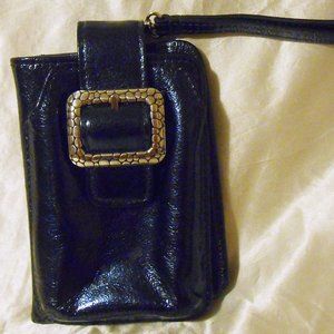 Brighton Metallic Blue Leather Phone/Card Case